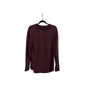 BYLT Basics Maroon Polka Dot Long Sleeve Crew Neck Shirt Size XL